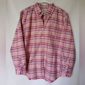 Cabin Creek Worry Free Womens Shirt Size 10 Color Pink Plaid